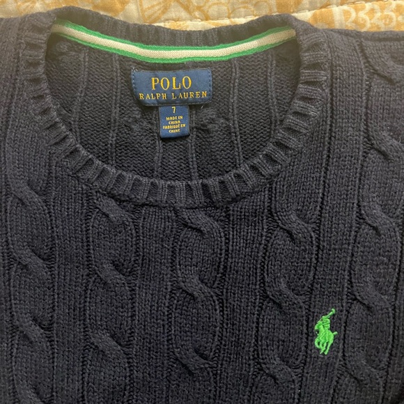 Polo Ralph Lauren Dark Blue Cable Knit Sweater - Picture 2 of 6